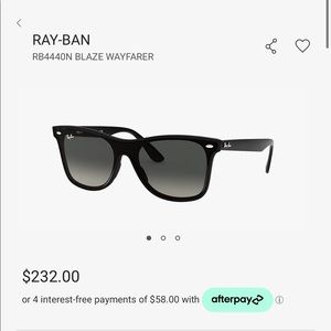 Ray-Ban blaze wayfarer unisex black sunglasses